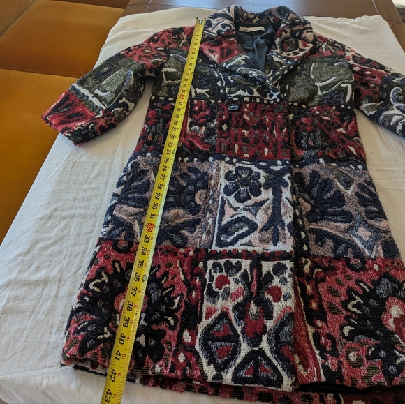 Coat Mid-season jacquard natif X Zara Wool Fit Small - Picture 6 of 9